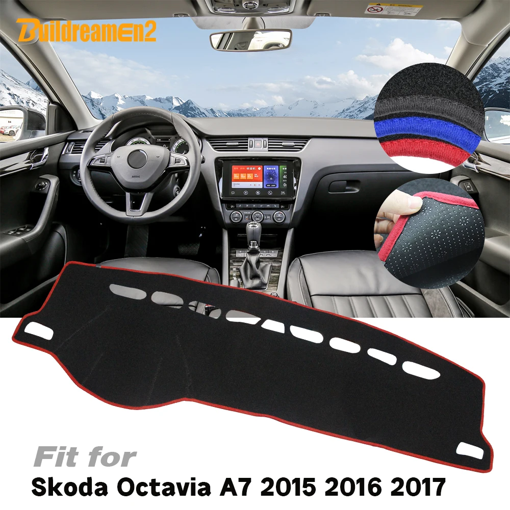 Для Skoda Octavia A7 приборной панели автомобиля Избегайте свет Pad Обложка интерьер инструмент, Рабочий стол на нескользящей платформе силиконовый коврик