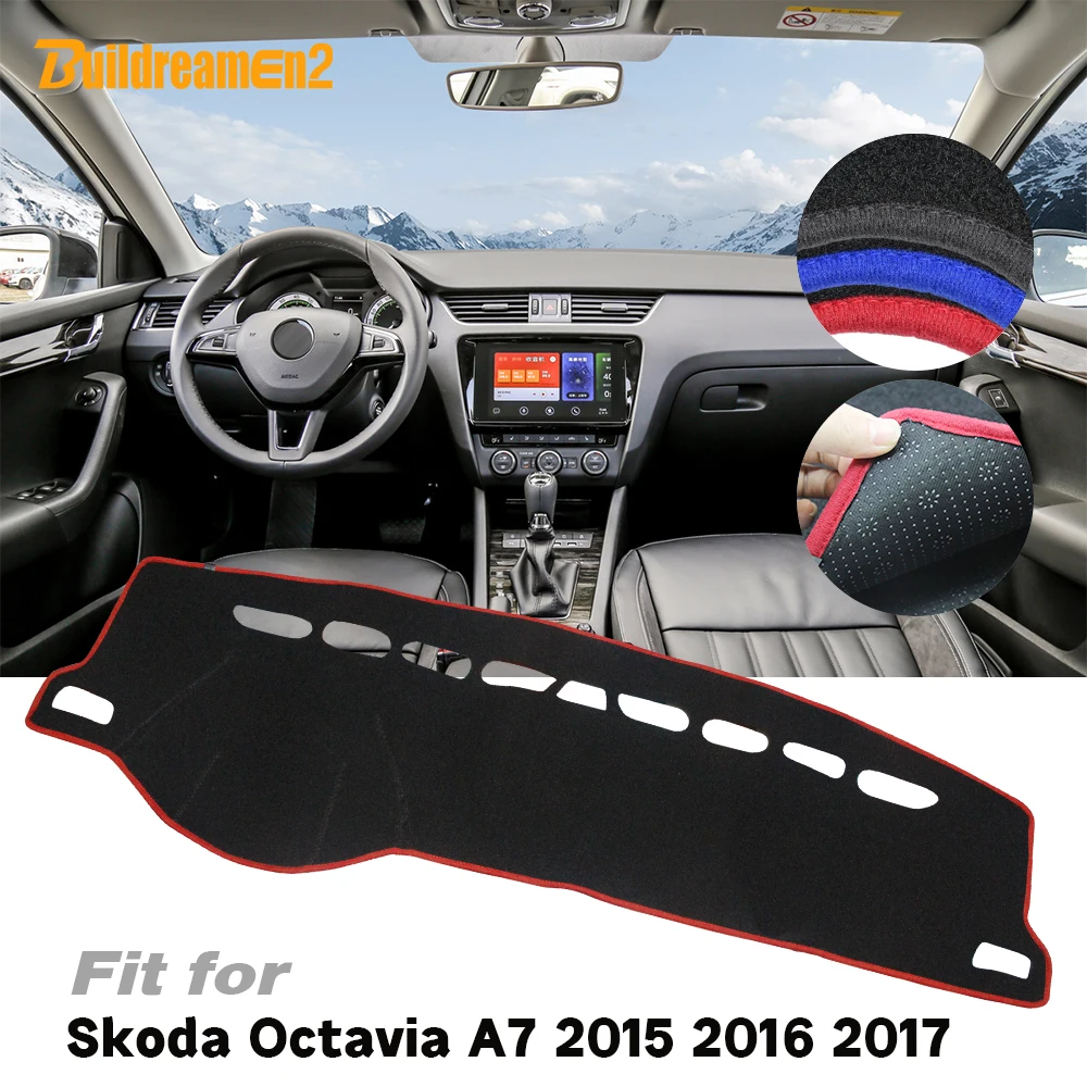 

For Skoda Octavia A7 2015 2016 2017 Car Dashboard Avoid Light Pad Cover Interior Desk Instrument Platform Anti-Slip Silicone Mat