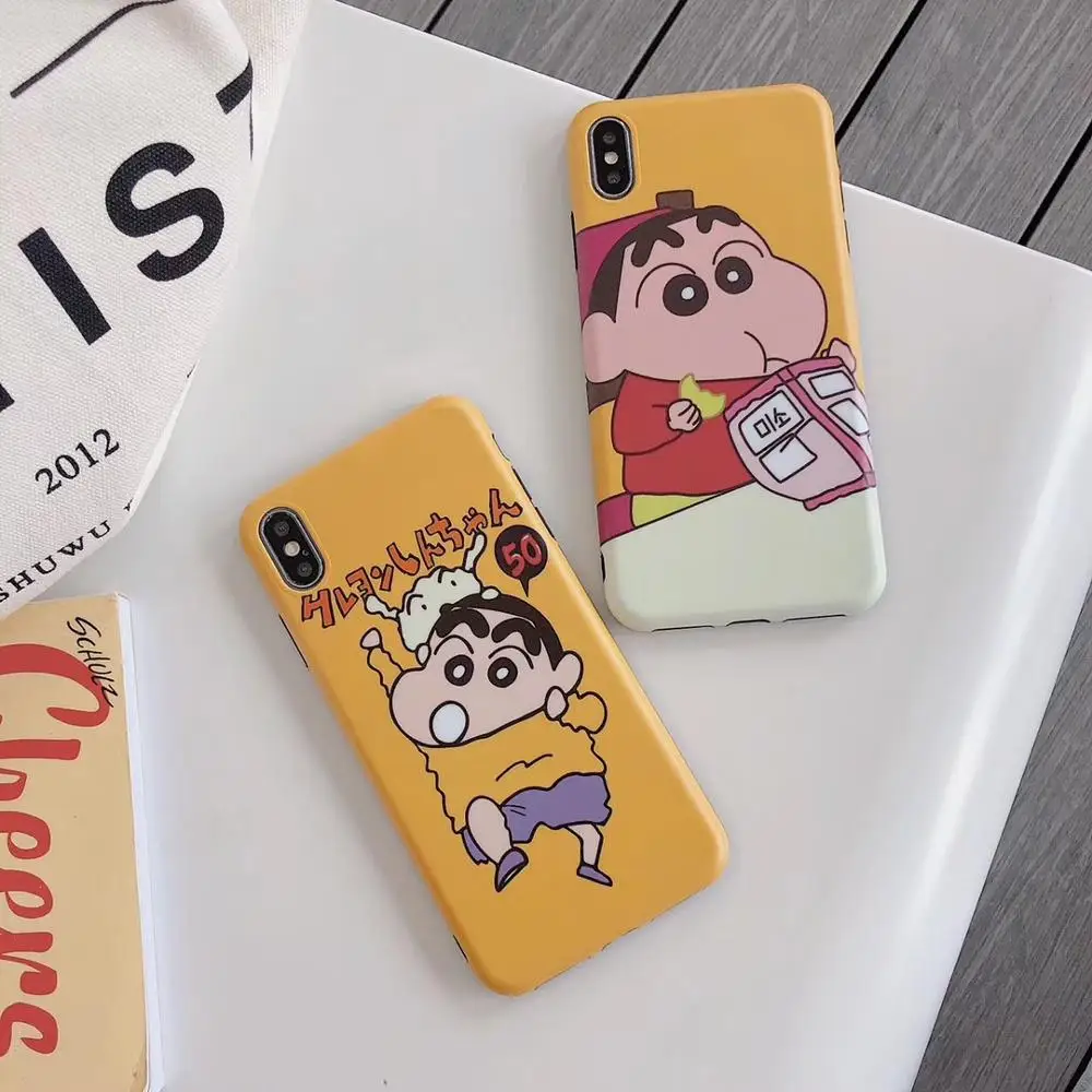 

New Cute Lovely Anime Crayon Shin-chan Cartoon Matte Soft Silicone Phone Cover Case For Iphone 6 6S 7 8 Plus X XS XR MAX