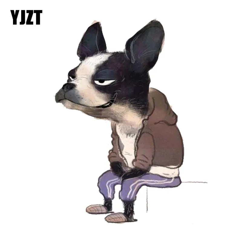 YJZT 10.1CM*13.4CM A Bad Smiling Dog PVC Decal Car Sticker