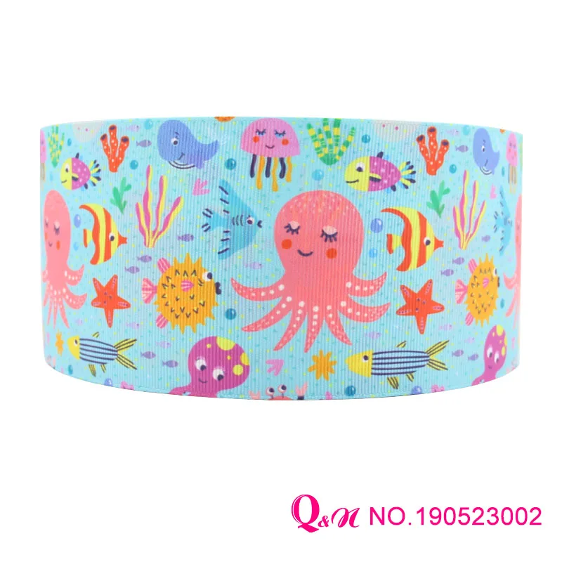 Q & N лента 50 ярдов Акула Ocean World мультфильм печатных grosgrain враг ленточный аксессуар