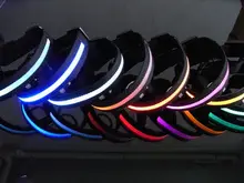 FD18 New arrival 2.5cm width nylon lights with light-emitting LED pet collar dog collar free shipping