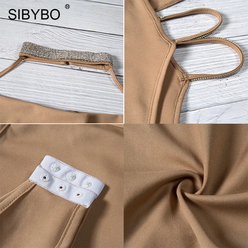 Sibybo алмаз Холтер сексуальный костюм с открытой спиной Женщины выдалбливают без
