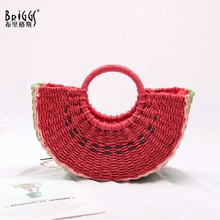 BRIGGS женские сумки, соломенная сумка с верхней ручкой для дам, летняя пляжная сумка для отдыха, ручная сумка с арбузом, Женская Повседневная сумка