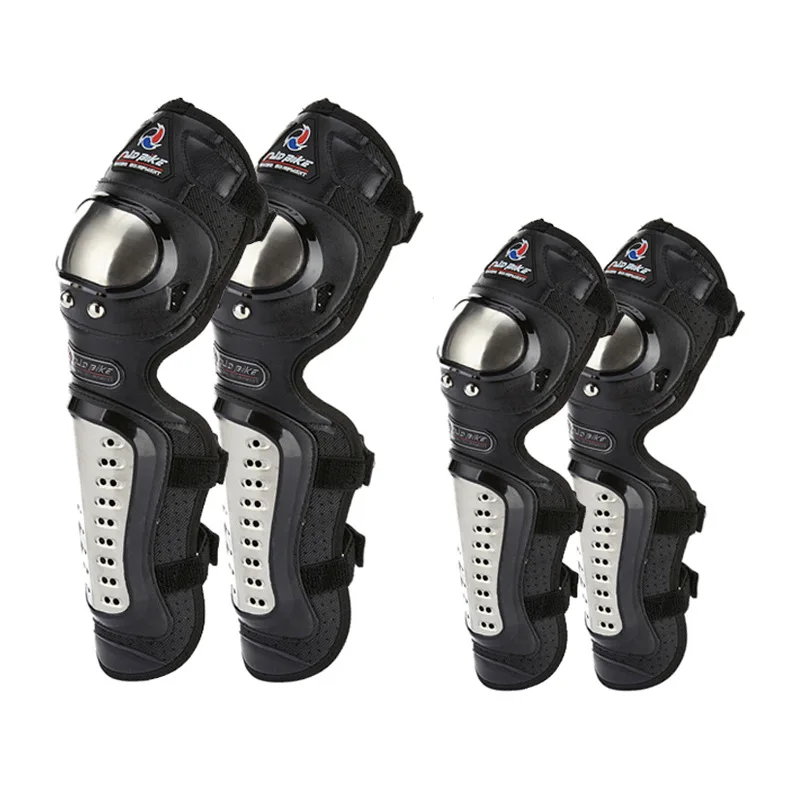 4Pcs/Set Motorcycle Kneepad Stainless Steel Moto Elbow Knee Pads MadBike Motocross Racing Protective Gear Protector Guards Kit
