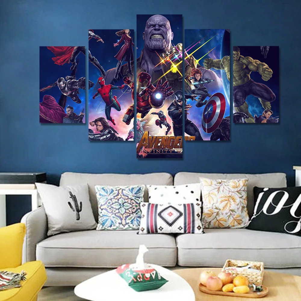 

Avengers Alliance Movie Poster Prints Wall Pictures For Living Room Wall Art Decoration Marvel Home Decoration Canvas Painting