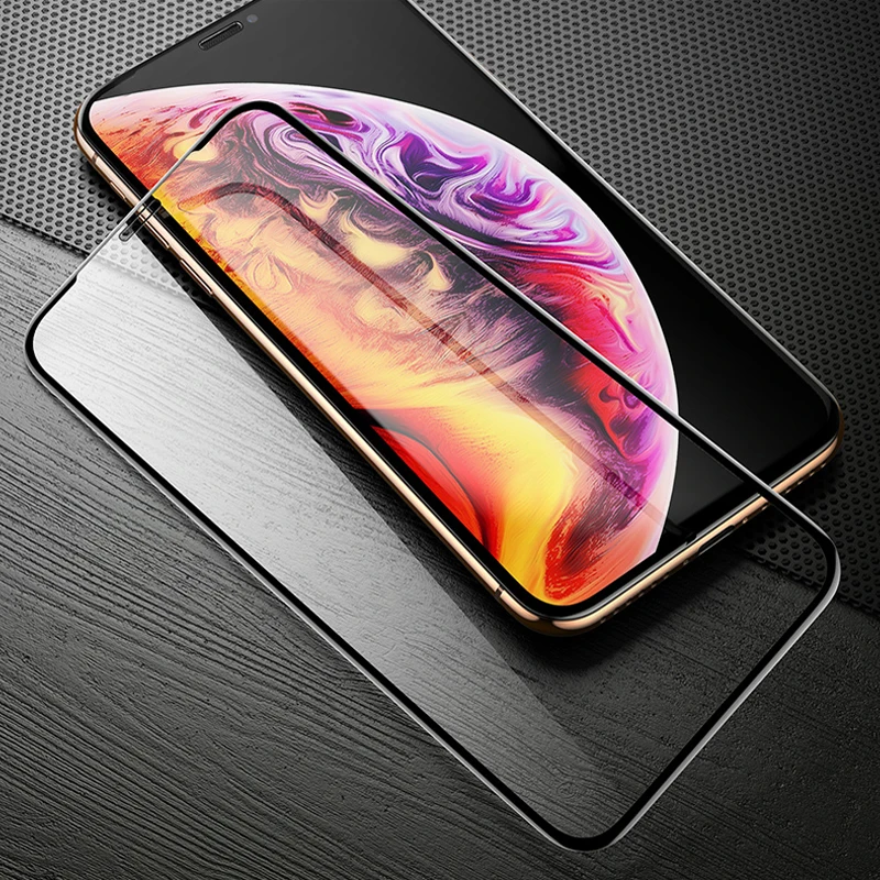 HOCO для Apple iPhone 11 pro Max X XS Max XR HD закаленное защитная стеклянная пленка для экрана полная защитная крышка+ инструмент для установки