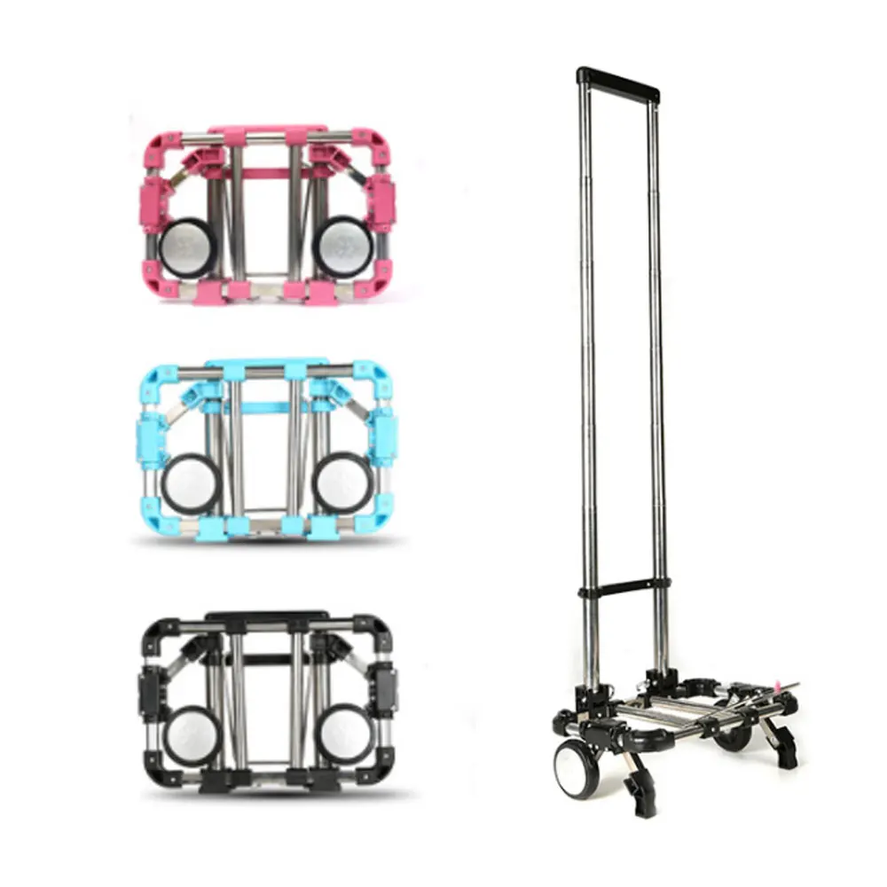 Full folding luggage cart home portable shopping cart multi-functional stainless steel cart Full folding luggage cart home portable shopping cart multi-functional stainless steel cart