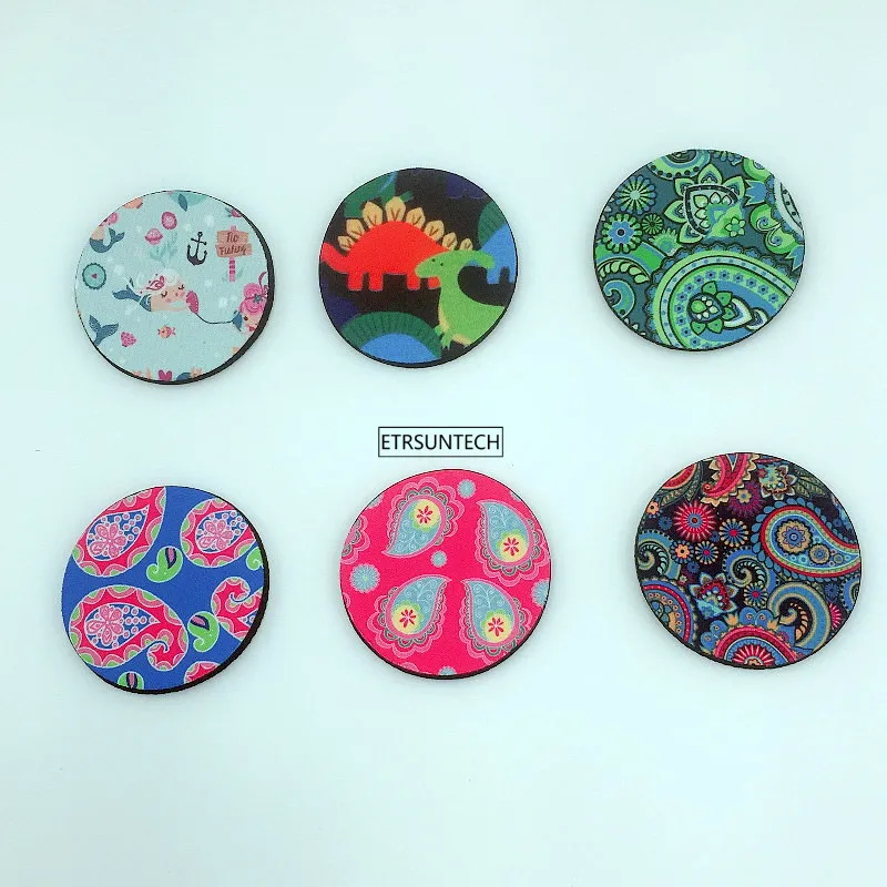 

10Pcs Neoprene Car Cup Mat Contrast Mug Coaster Cartoon Teacup Rainbow colors Pad for Home Decor Accessories