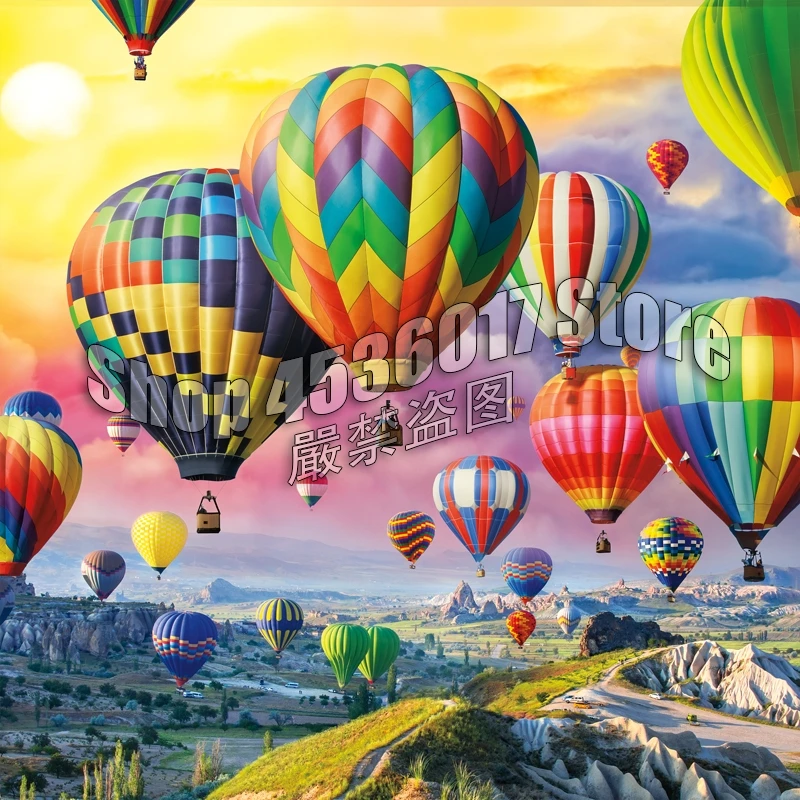 Diamond Mosaic DIY Painting Cross Stitch Landscape Hot Air Balloons Home Decor Picture Of Rhinestone Full Handmade Gift | Дом и сад