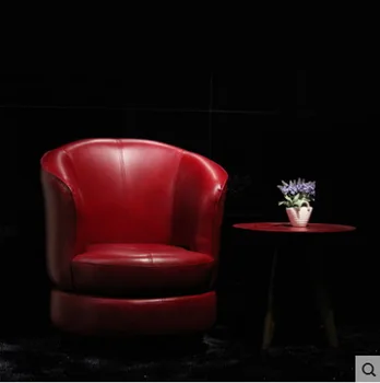 

cow real genuine leather sofa living room chair home furniture modern American Country style leisure chair oil wax leather chair