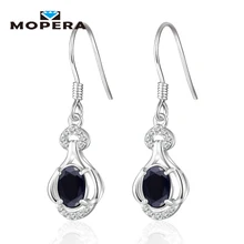 

Mopera Pure 925 Sterling Silver Jewelry 1.44ct Sapphire Earrings For Women Natural Gemstone Drop Earrings Fine Jewelry Gift