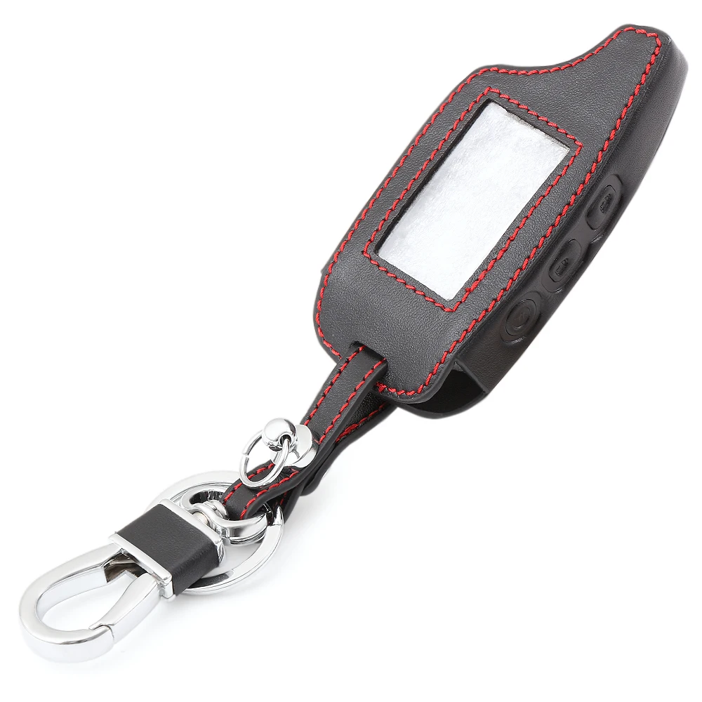 

Leather Remote Controller Protective Cover Key Case for Pandora DXL3000 Russia 2 Way Car Alarm System LCD Transmitter