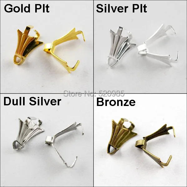 

400PCS/LOT Pendant Clips & Pendant Clasps, Pinch Clip Bail Pendant Hooks Connectors . DIY jewely parts accessories CN024