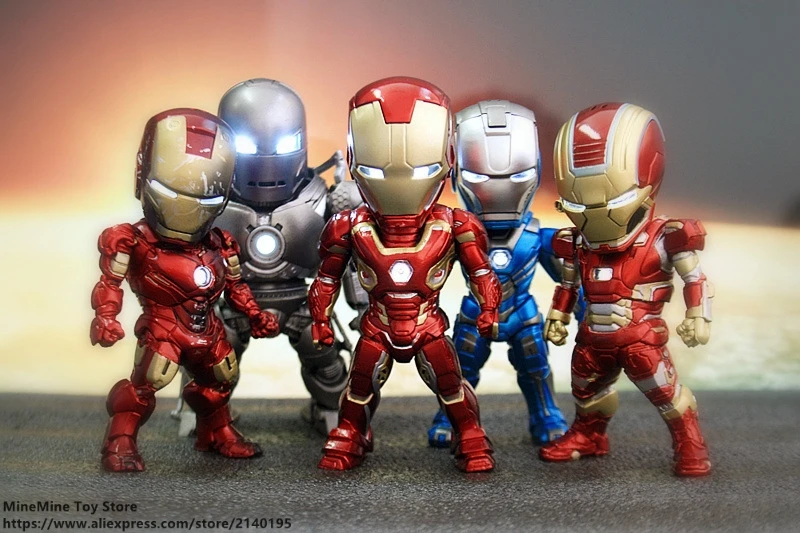 

ZXZ Marvel Avengers Iron Man 5pcs/set 9cm Action Figure Posture Anime Decoration Collection Figurine Toy model for children