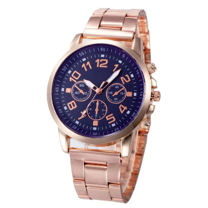 Stainless Steel Sport Quartz Hour Wrist Analog Watch Rose Gold Girls Gold ladies Hot Sale Flowers Dress Halloween Gift New A40