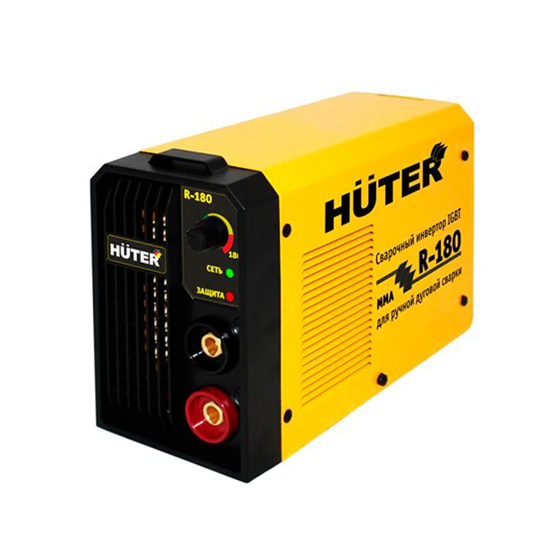 Аппарат сварочный инверторный HUTER R-180 (Диапазон тока от 10 до 180 А, работа при пониженном напряжении, напряжение дуги 27.2 В)