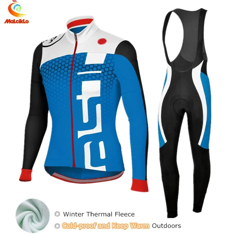 

Pro Team Men's Winter Cycling Set 2018 Cycling Jersey Long Sleeve Fleece Warm Bike Clothing Ropa Ciclismo Invierno Hombre