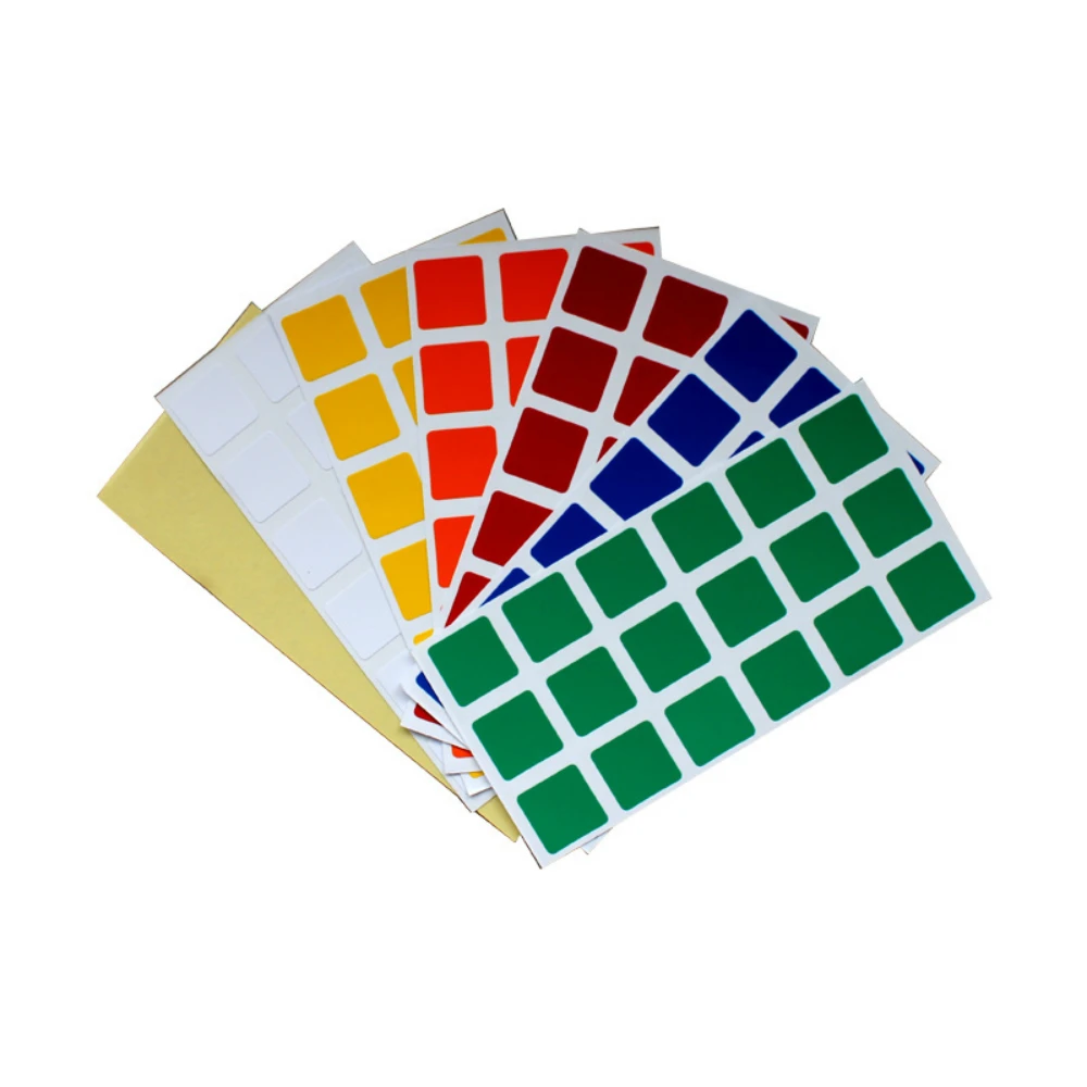 2 Sets of Standard Color PVC Smooth Stickers for 57mm 3x3x3 Speed font b Magic b