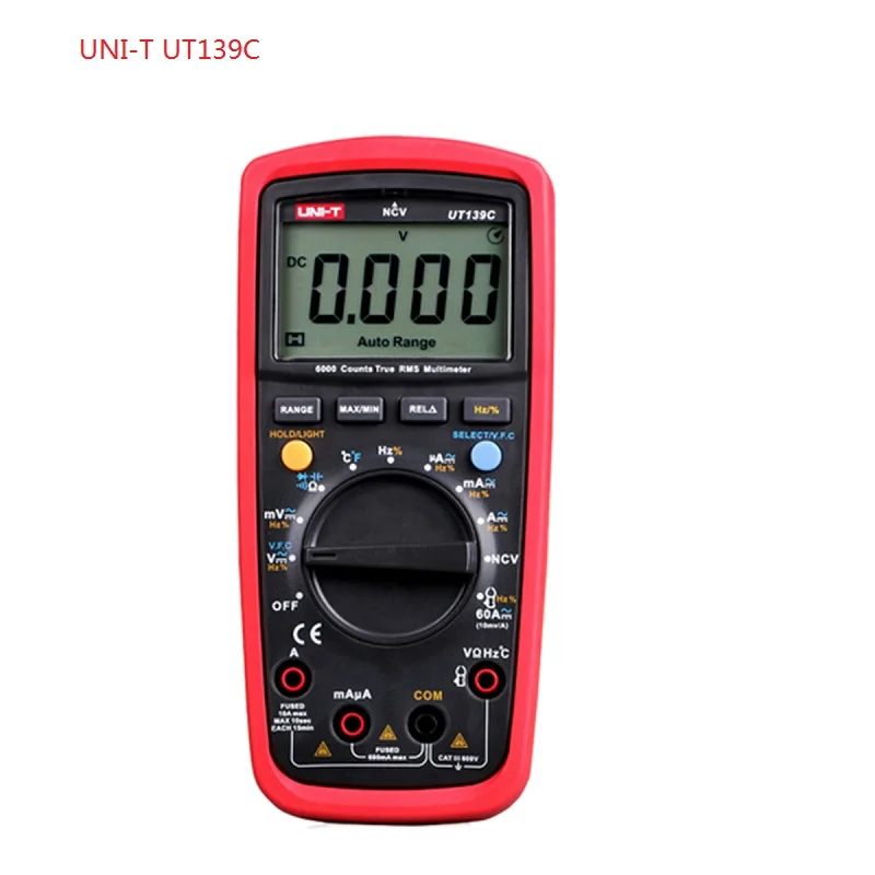 

UNI-T Digital Multimeter UT139C Auto Range True RMS Meter Handheld Tester 6000 Count Voltmeter Temperature Test transistor