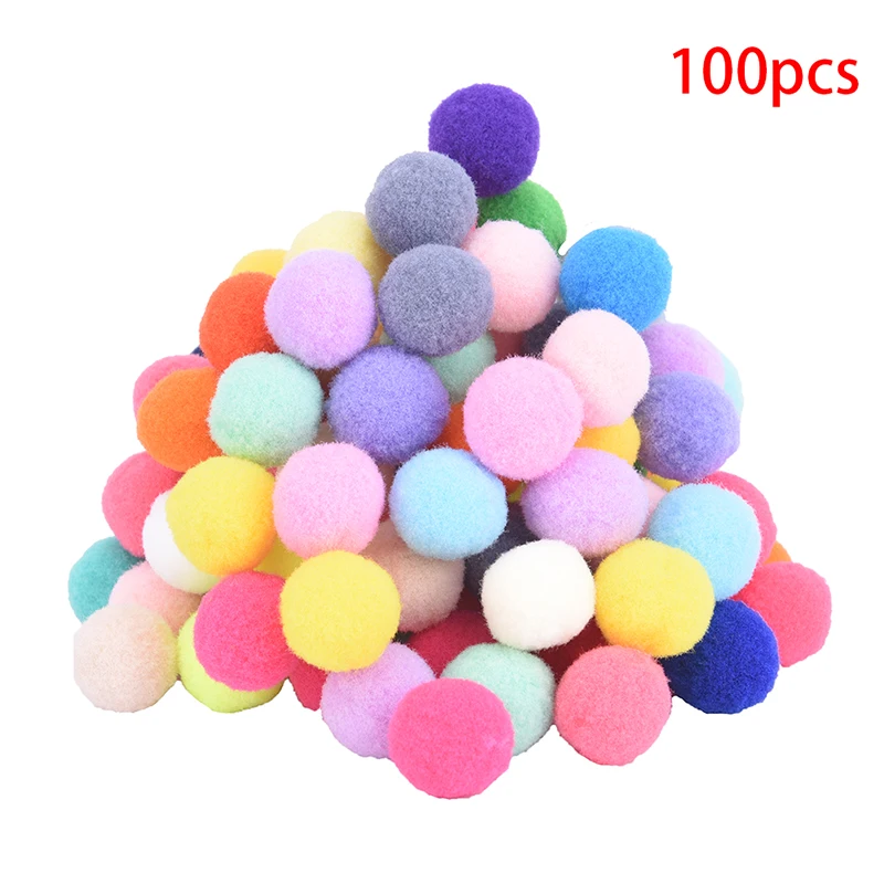 100 Pcs/piecediy мягкий помпонами мячики для детей, игрушки Свадебные украшения круглый мячи из войлока Pom Poms прошитая вручную аксессуары 10 мм/20 мм