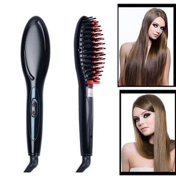 

4Colors Ceramic Hair Straightener Brush Fast Straightening Hair Electric Comb Flat Iron Hair Brush Wet & Dry Hairs Styling Care