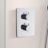 Garniture Thermostat dissimulée en laiton massif, avec commande à deux ou trois fonctions, robinet de douche thermostatique, noir mat ► Photo 1/6