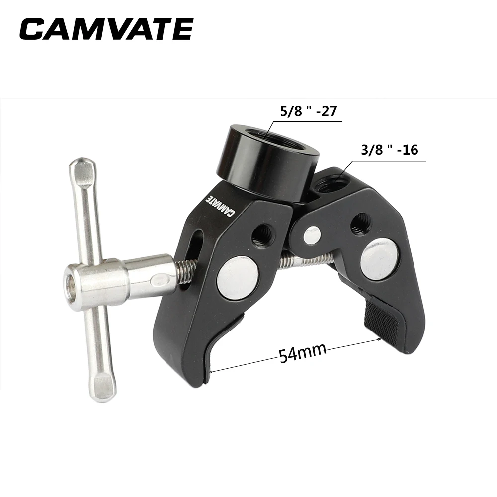 CAMVATE многоцелевой Супер Краб зажим с 1/4 &quotПапа до 5/8&quot Женский Thumbscrew адаптер
