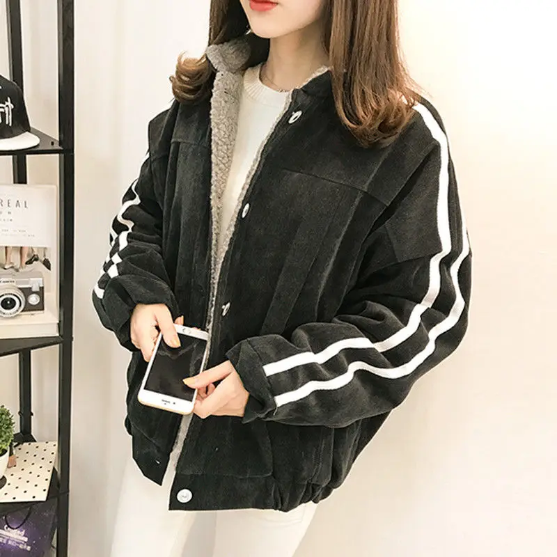 astounding  Vangull Women Jacket Winter New Cotton Lamb Velvet Thick Coat 2019 Autumn Casual Female Long Sleeve