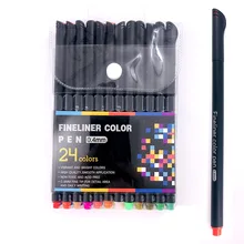 24 шт цветной 0,4 мм волоконный маркер, карандаши, маркеры, эскиз, рисование, художественная живопись, профессиональный фетровый наконечник, тонкая ручка с крючками