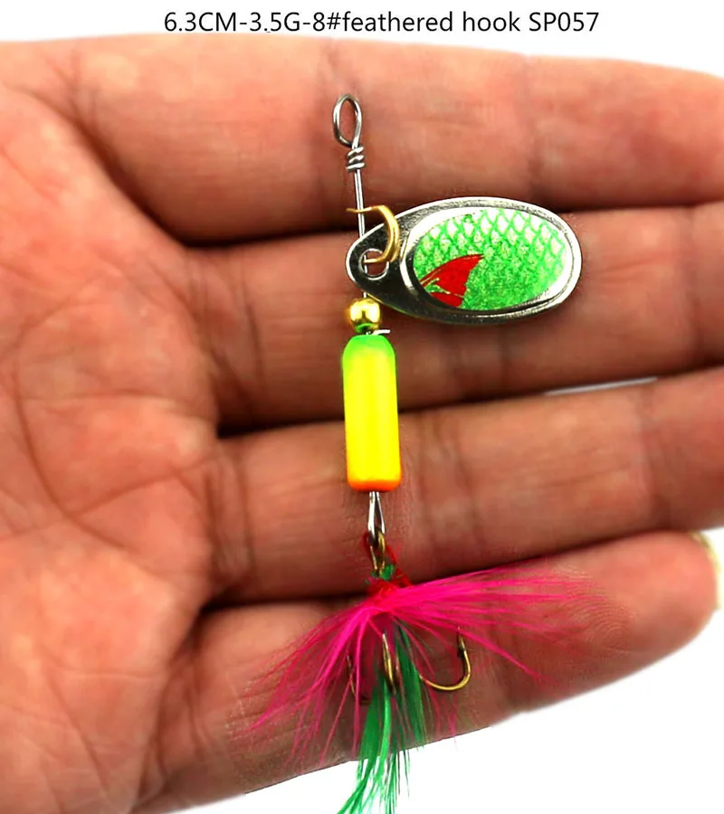 Hengjia жесткий металлические Spinnerbaits лезвие блестки прикормы Spinner ложки приманки PESCA рыболовные снасти с Крючки - Цвет: SP057