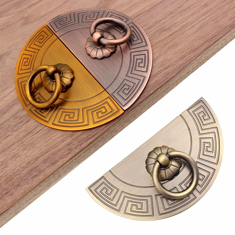 RUNBAZEF Classical Chinese Wardrobe Antique Wine Cabinet Knobs and Handles Zinc Alloy Door Handle Furniture Hardware Accessories
