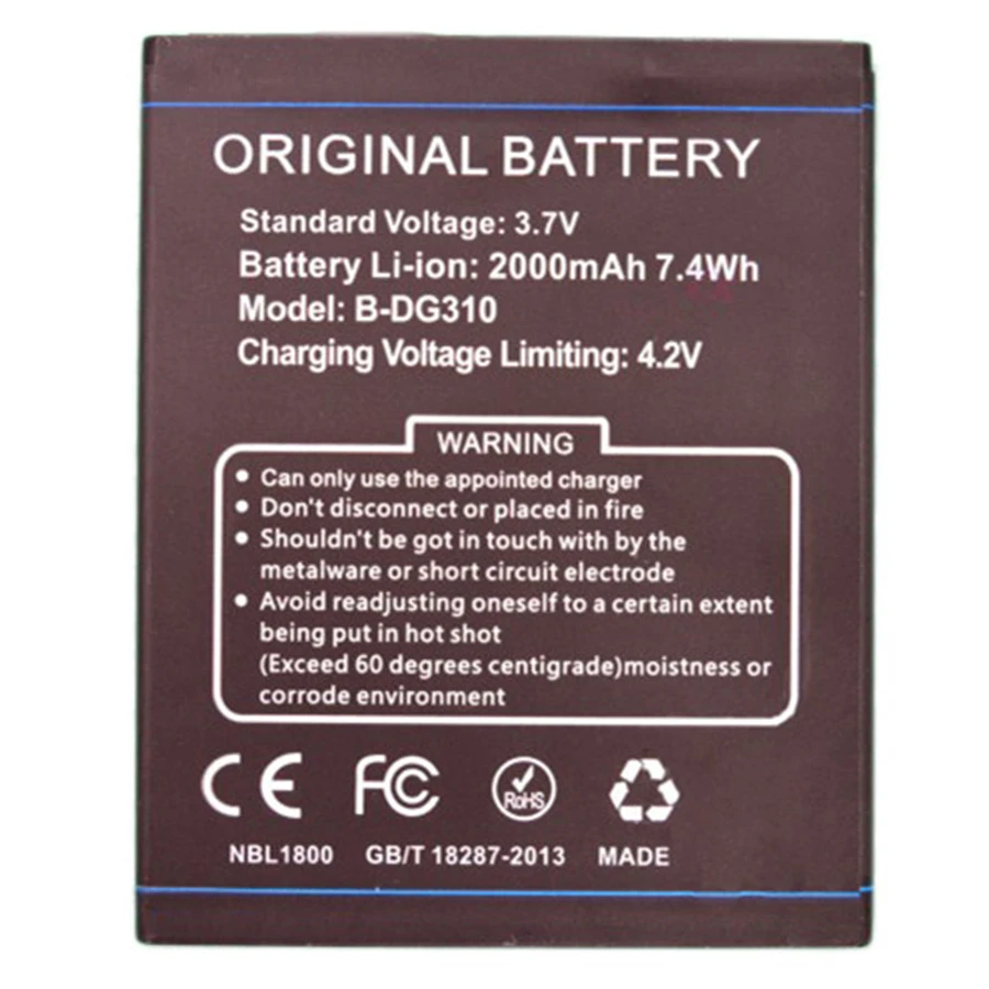 Wearson DG310 Battery For DOOGEE DG310 B-DG310 Bateria Batterie Batterij Battery 2000mAh Free Shipping to Russia