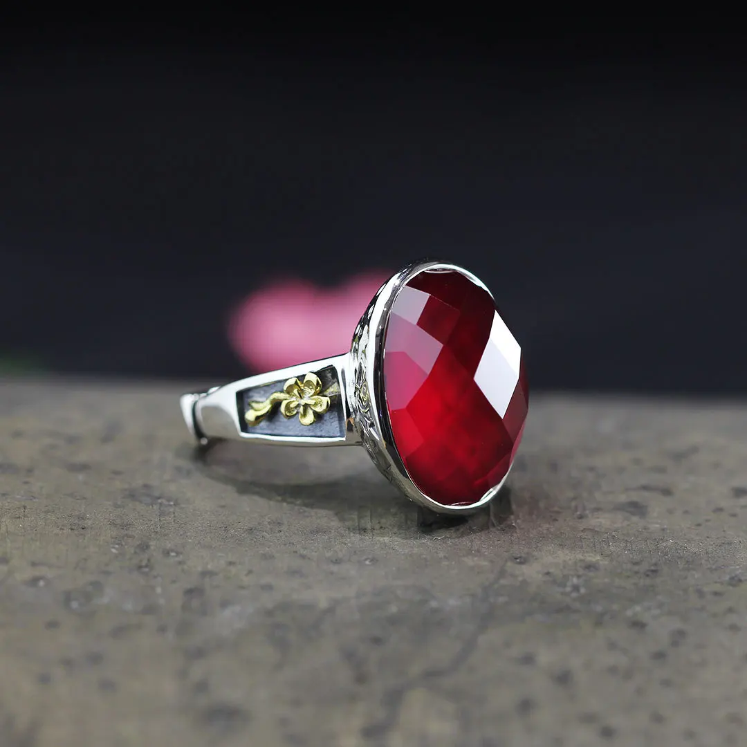 

S925 silver jewelry silver design section Opened Seiko corundum ring
