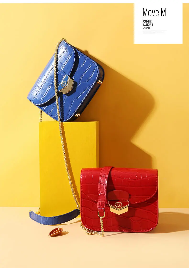 Кожаные сумки с цепочкой, Новая высококачественная женская сумка с узором «крокодиловая кожа» в западном стиле, простая маленькая квадратная сумка для женщин