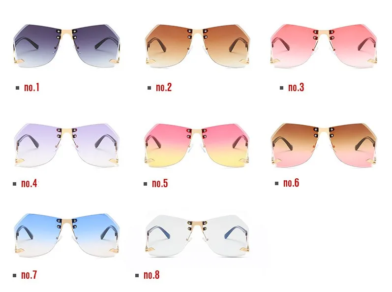 Женские нестандартные безрамные солнцезащитные очки градиентные линзы UV400 Модные очки 45360