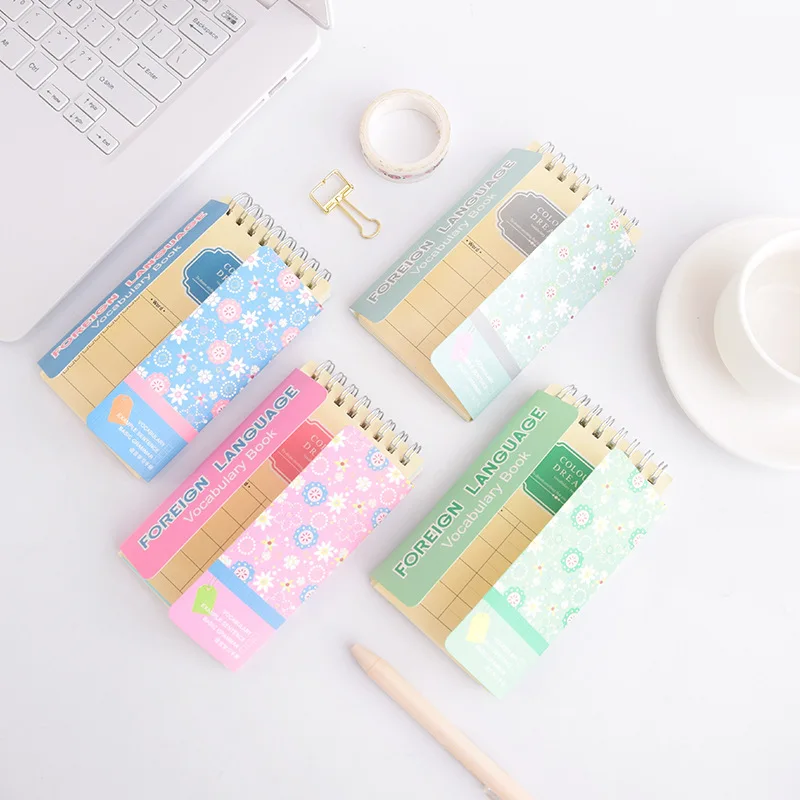 Lovely Stationery Flower Words Notebook Coil Foreign Language Learning