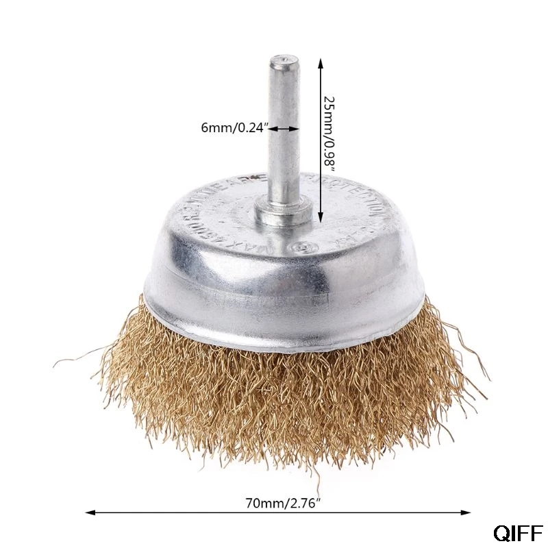 Чаша проволочная щетка 6 мм Диаметр хвостовика плоская стальная Проволока Колесо электрическая дрель шлифовальная мельница полировочное колесо инструмент для деревообработки 3 июля