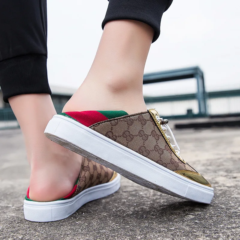 

Fashion Women Casual Shoes Breathable Slip-On Stability Round Toe Two and a half flat canvas leisure Shoes men and women wear