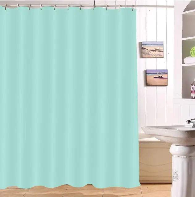 Lb 72 Light Blue Shower Curtains Waterproof Polyester Bathroom