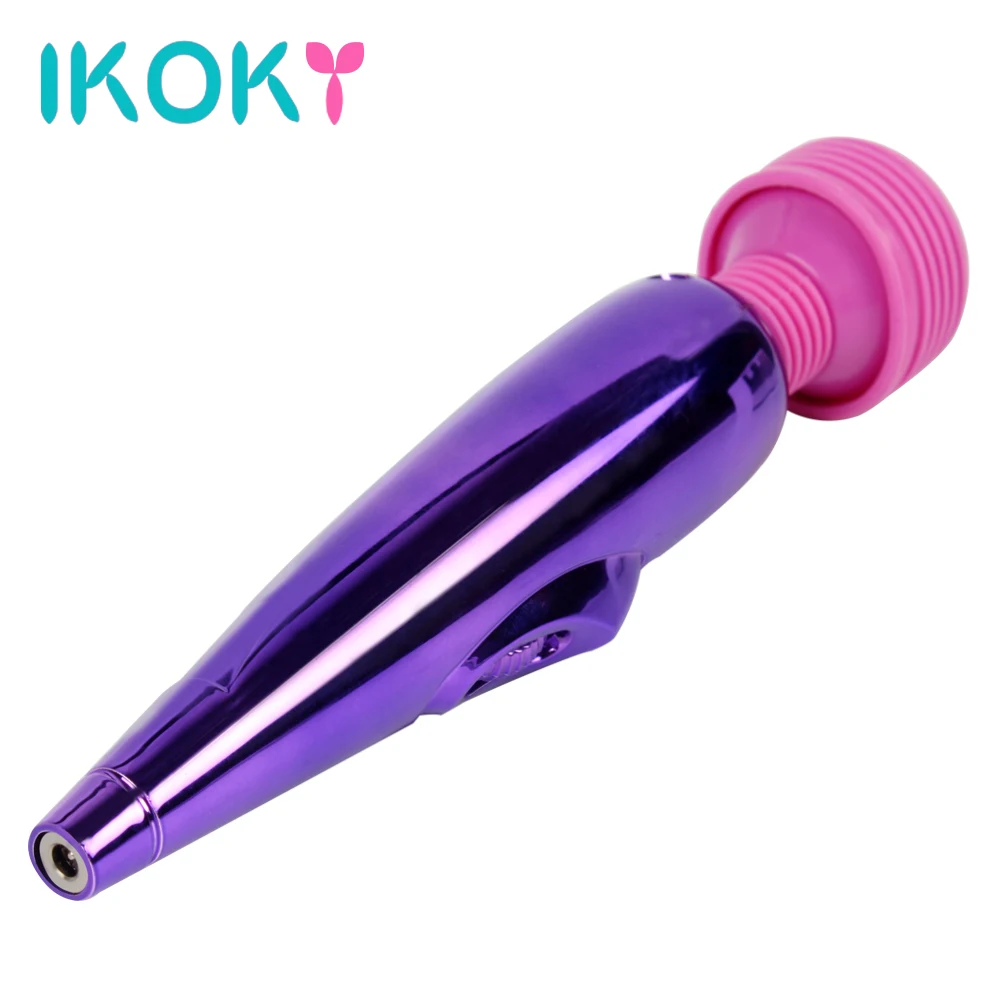 IKOKY USB Charging Vibrating Stick AV Rod Vibrators Clit Stimulation Magic Wand Massager Erotic Product Adult Sex Toys For Women