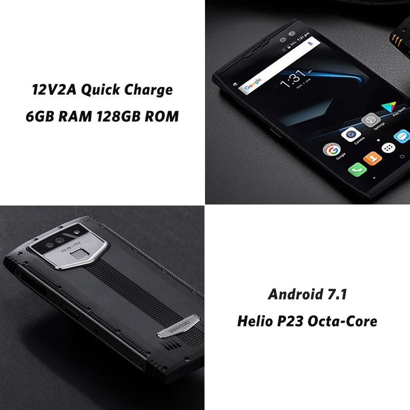 DOOGEE S50 IP68 Водонепроницаемый 6 ГБ 128 мобильного телефона andriod 7 1 5180 мАч 5 'ཎ: 9 HD +
