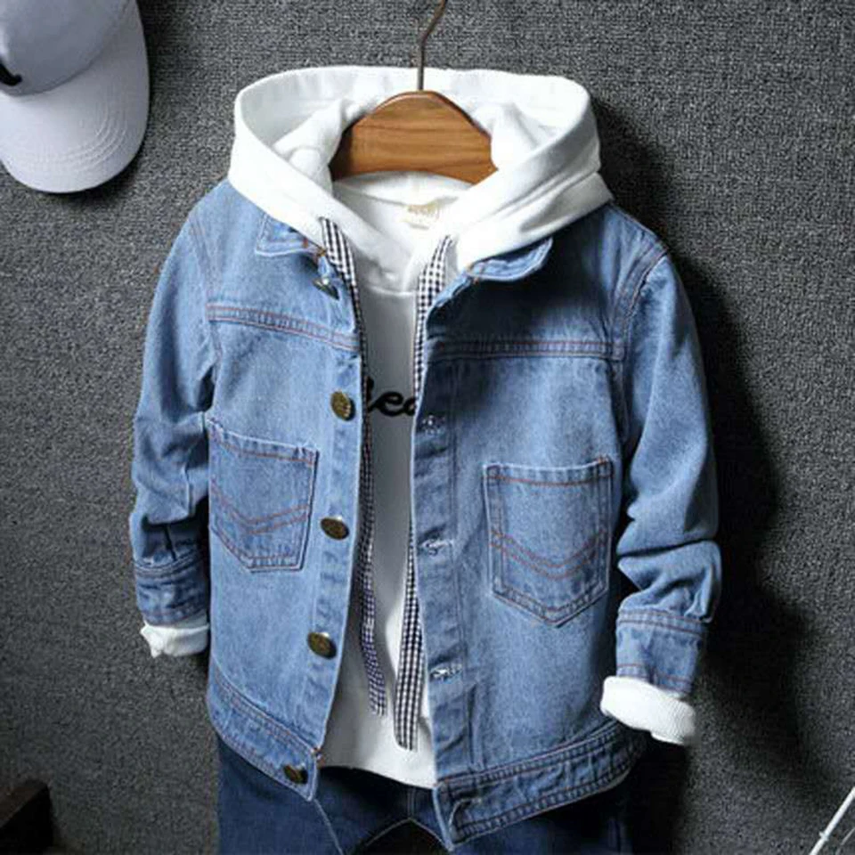 

2018 New Fashion Spring and Autumn Quality Denim Jackets Coat Baby Boys Long Sleeve Age For 2 3 4 6 8 10 Baby Children Jacket