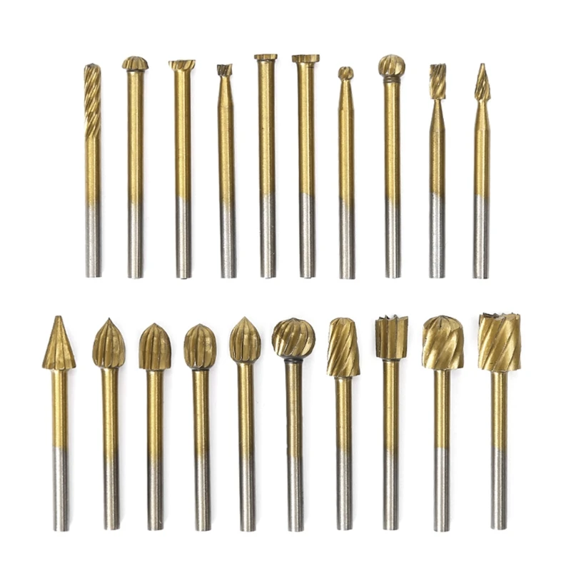 20 Pcs 3mm HSS Engraving Cutter Woodworking Grinding Electric Rotary File Head | Инструменты