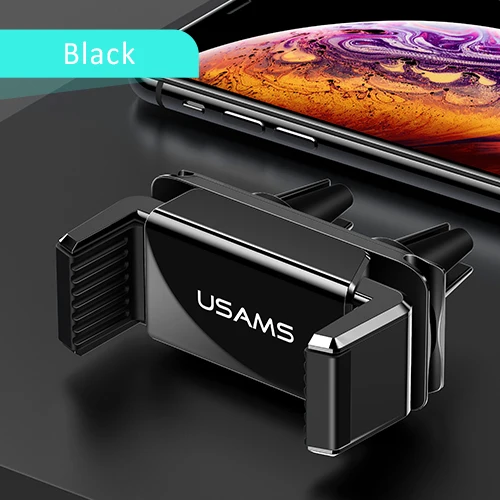 Универсальный автомобильный держатель для телефона USAMS, крепление на вентиляционное отверстие, подставка, автомобильный держатель в машину для iPhone X 8 7, подставка для мобильного телефона - Цвет: All Black