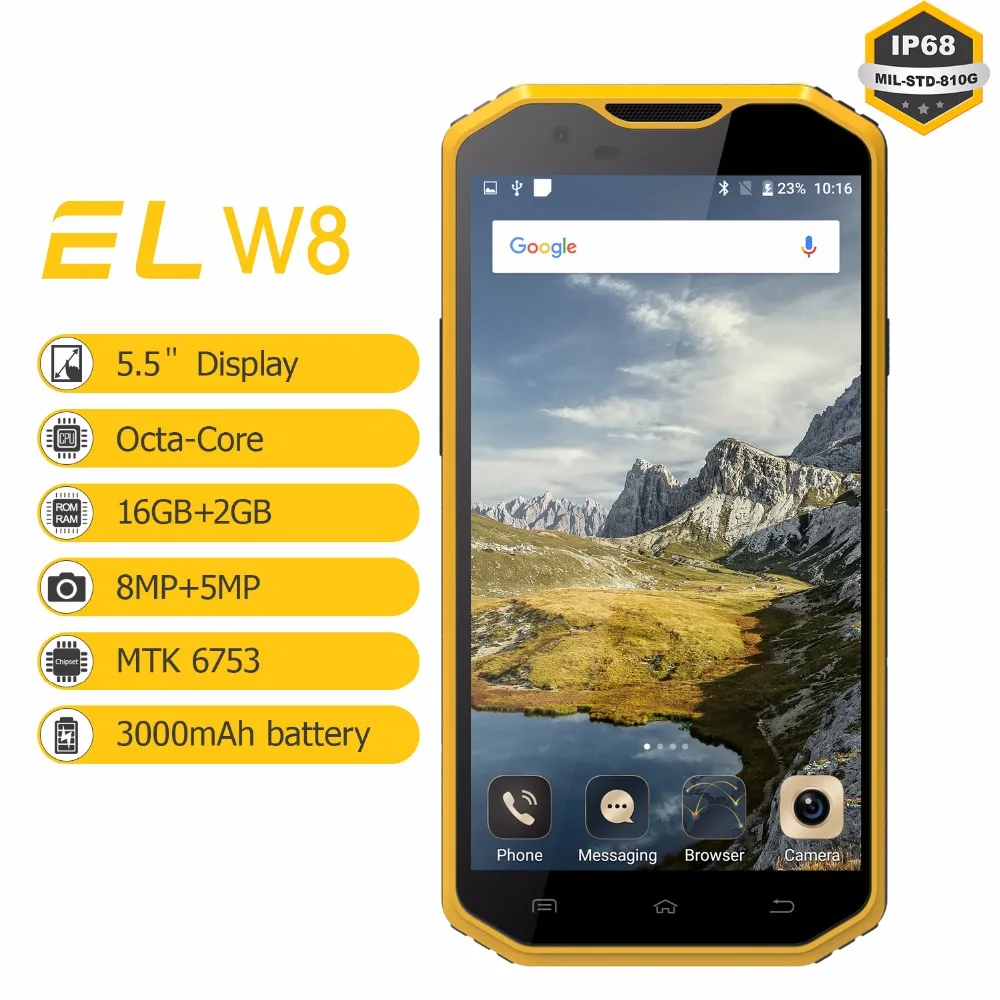 4G оригинальный водонепроницаемый мобильный телефон EL W8 5 дюйм(ов) HD 2 ГБ