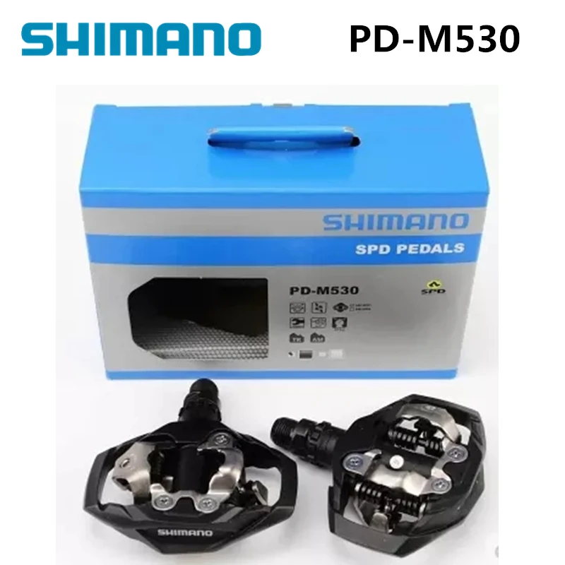 

Shimano PD-M530 SPD MTB Trail MTB Clipless Pedals with Cleats Black white pedales bicicleta mtb