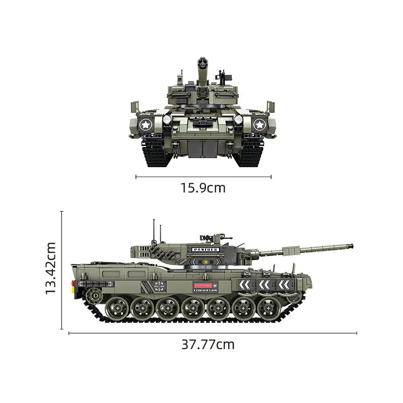 1747 шт. Военная серия мировая война Германия леопард 2 Основной боевой танк модель модели строительные блоки игрушки для детей Подарки