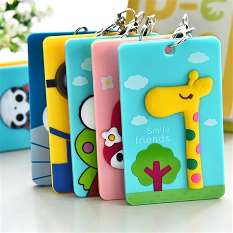 

PVC Badge Holder Accessories ID Card Holder Lovely 3D Cartoon Credit Card Bus Door Card Case Cute Key Holder For Men & Women