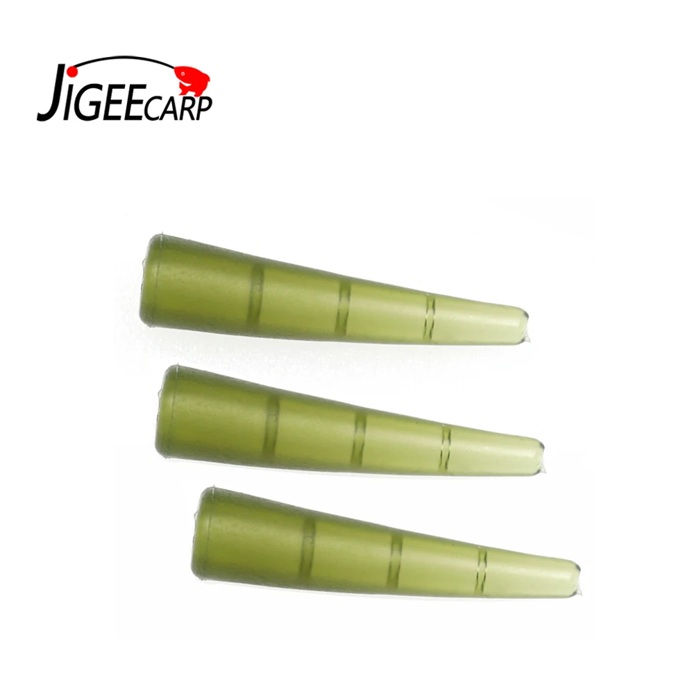 

JIGEECARP 20PCS Carp fishing Anti-Tangle Sleeves Rubber Cone Tube Beads Green Quick Change Hook Sleeve Lead Clip Fishing Tackle